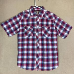 Cody James Button Up Shirt Adult L Red White Casual Western‎ Pearl Snap Mens
